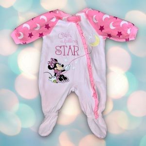 Disney Minnie Mouse Baby Girl’s Fleece Footie Pajamas Size 3-6 Months